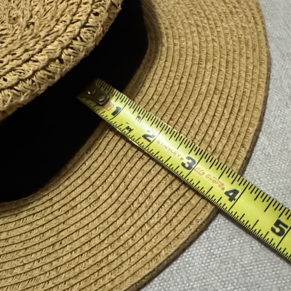 Summer Hat-Tan with Black Ribbon Detail-Paper Material-EUC - Picture 11 of 13